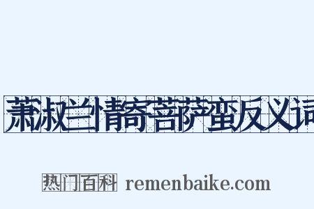 萧淑兰情寄菩萨蛮反义词是什么意思的图片